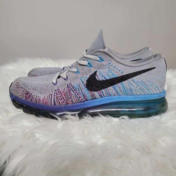 Nike Flyknit Max 620469-005 Women’s Size 7 Running Shoes – Purple Vivid Blue - Picture 4 of 8